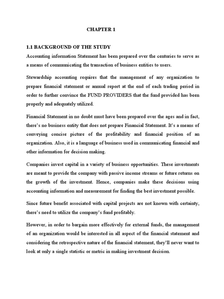 overview of financial statement analysis project report on financial analysis of a company pdf